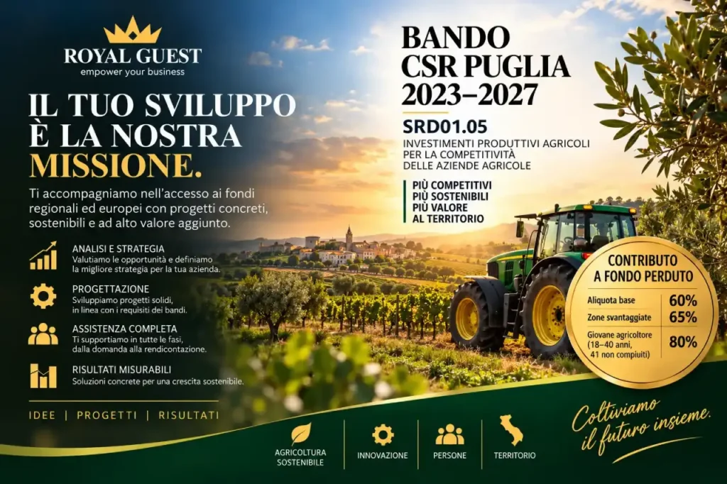 Bando CSR Puglia SRD01.05 – Royal Guest